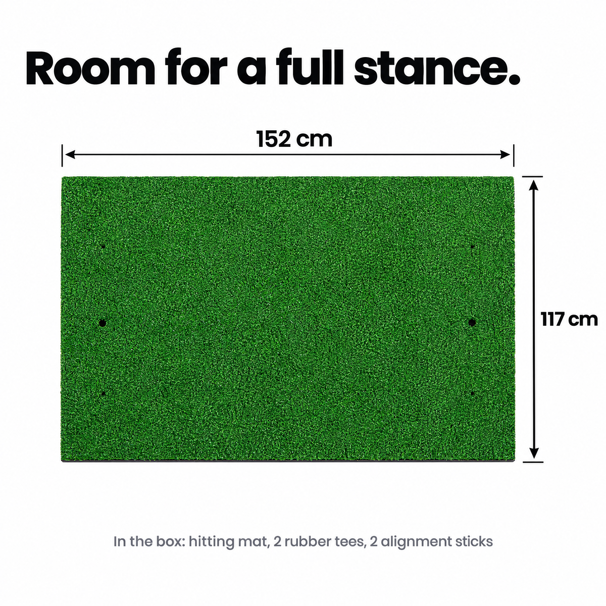 Hitting mat dimensions: 152 x 117 cm
