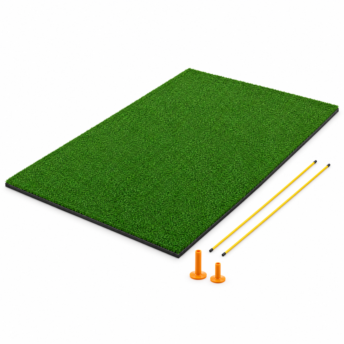 YardRange 20 mm golf hitting mat with 2 rubber tees and 2 alignment sticks