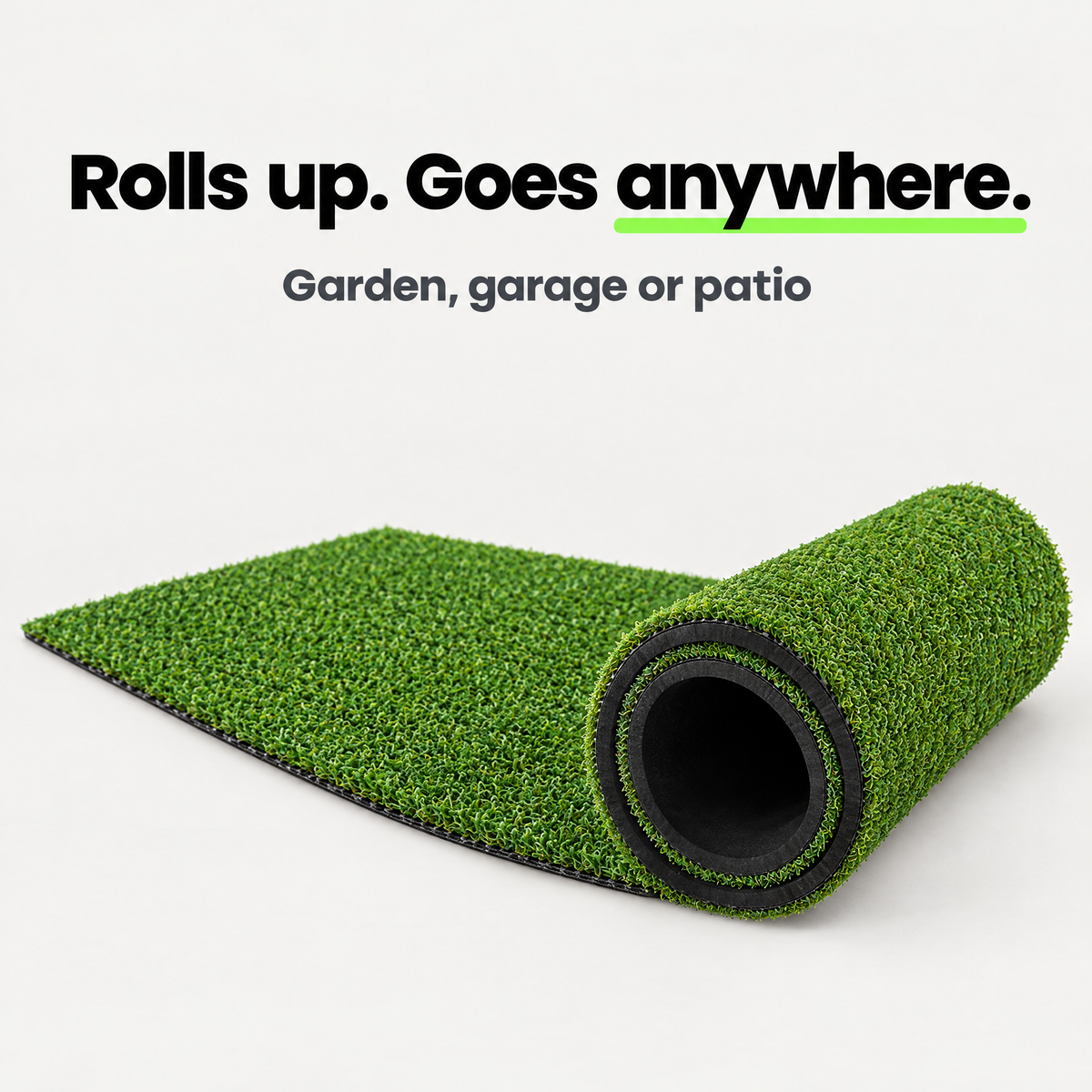 Hitting mat rolls up for storage