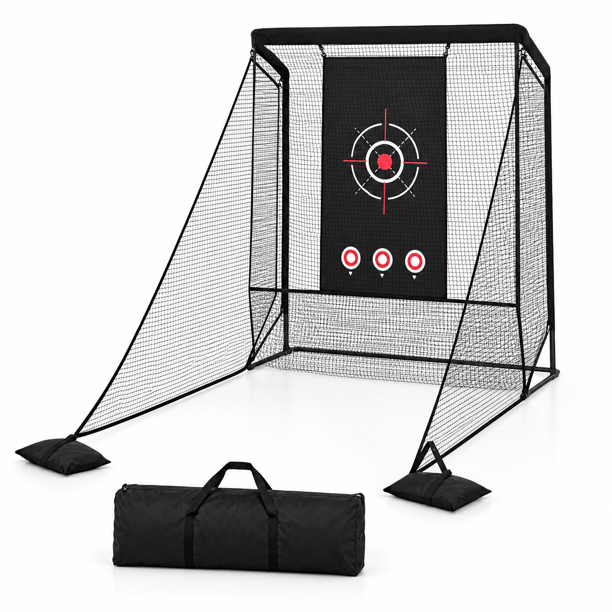 YardRange 7 ft golf practice net with side barriers, sandbags and carry bag