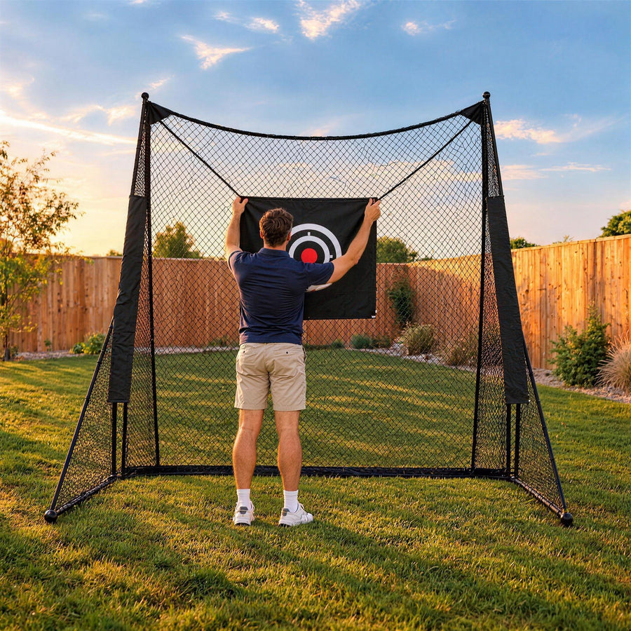 Hang a target and swing.