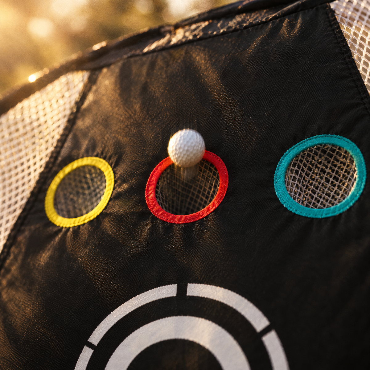 Three chipping holes above the bullseye (illustrative image)