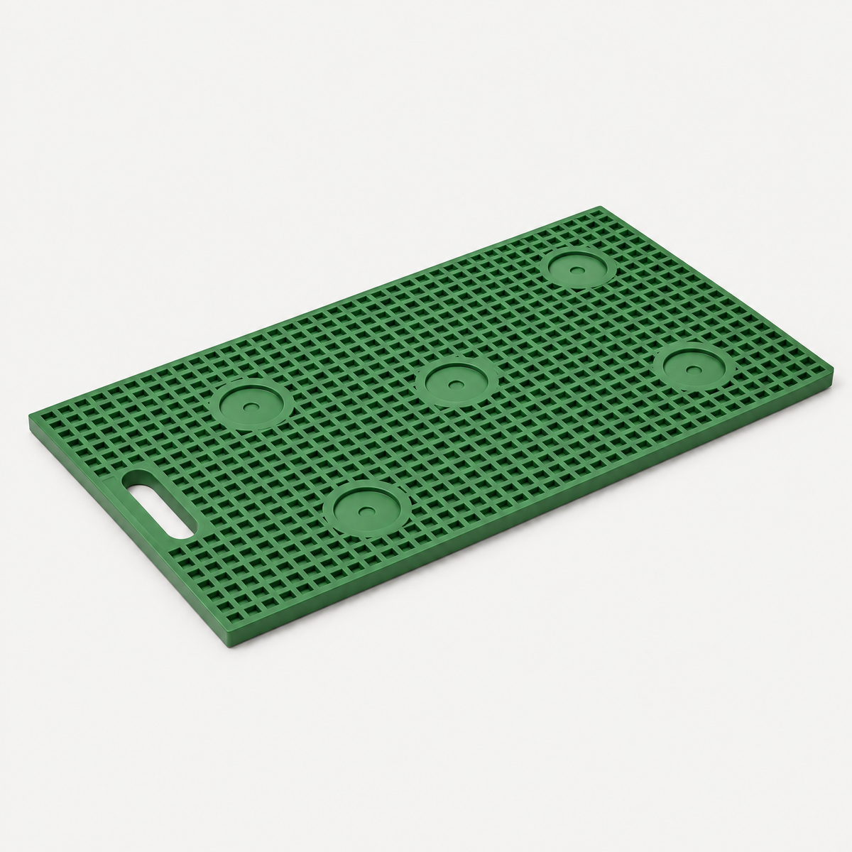 Grippy grid underside of the large strike mat