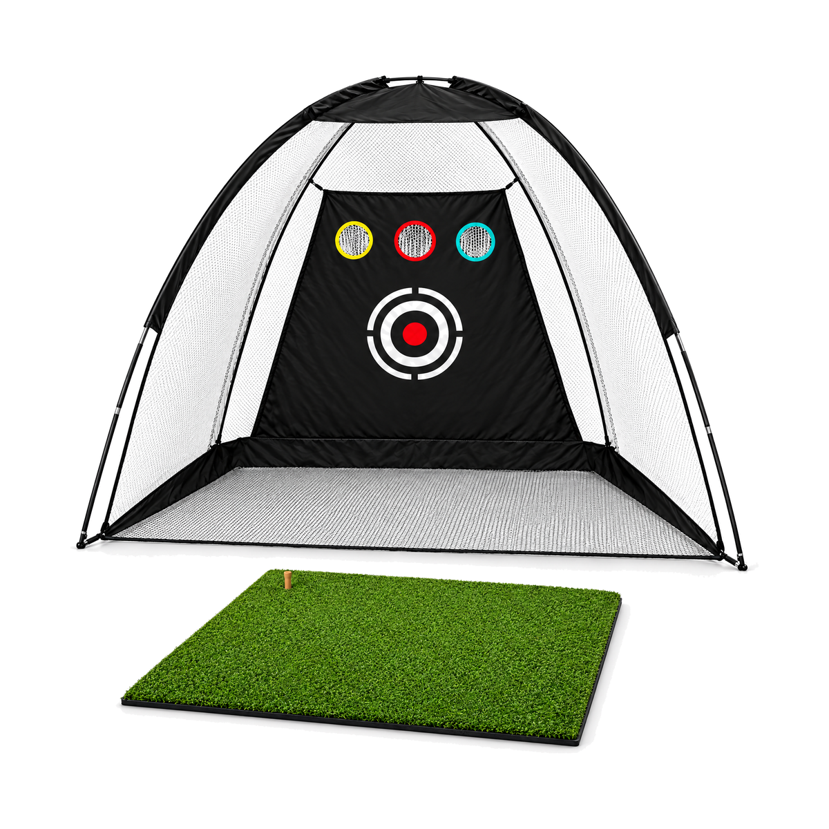 Dome Range Set: Dome Practice Net, Range Hitting Mat, on a white background